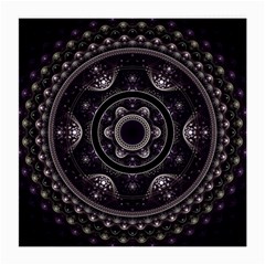 Fractal Mandala Circles Purple Medium Glasses Cloth by Wegoenart