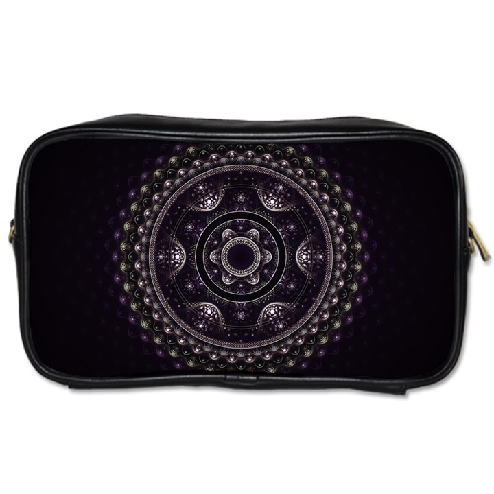 Fractal Mandala Circles Purple Toiletries Bag (One Side)