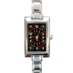 Fractal Colorful Pattern Texture Rectangle Italian Charm Watch by Wegoenart