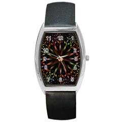 Fractal Colorful Pattern Texture Barrel Style Metal Watch by Wegoenart