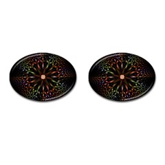 Fractal Colorful Pattern Texture Cufflinks (oval) by Wegoenart