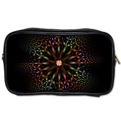 Fractal Colorful Pattern Texture Toiletries Bag (one Side) by Wegoenart