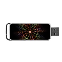 Fractal Colorful Pattern Texture Portable Usb Flash (one Side) by Wegoenart