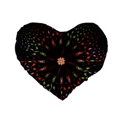 Fractal Colorful Pattern Texture Standard 16  Premium Heart Shape Cushions