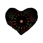 Fractal Colorful Pattern Texture Standard 16  Premium Heart Shape Cushions Back