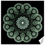 Fractal Green Lace Pattern Circle Canvas 20  x 20  19 x19.27  Canvas - 1