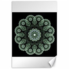 Fractal Green Lace Pattern Circle Canvas 20  X 30  by Wegoenart