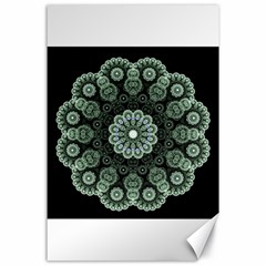 Fractal Green Lace Pattern Circle Canvas 24  X 36  by Wegoenart