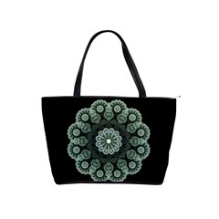 Fractal Green Lace Pattern Circle Classic Shoulder Handbag by Wegoenart