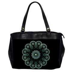 Fractal Green Lace Pattern Circle Oversize Office Handbag by Wegoenart