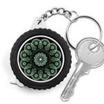 Fractal Green Lace Pattern Circle Measuring Tape Front