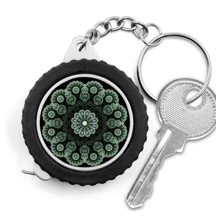 Fractal Green Lace Pattern Circle Measuring Tape