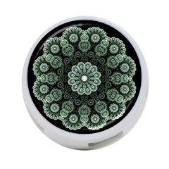 Fractal Green Lace Pattern Circle 4-port Usb Hub (two Sides) by Wegoenart