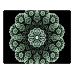 Fractal Green Lace Pattern Circle Double Sided Flano Blanket (large)  by Wegoenart