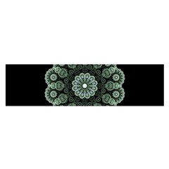 Fractal Green Lace Pattern Circle Satin Scarf (oblong) by Wegoenart