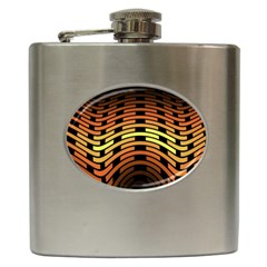 Fractal Orange Texture Waves Hip Flask (6 Oz) by Wegoenart