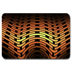 Fractal Orange Texture Waves Large Doormat  by Wegoenart