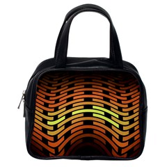 Fractal Orange Texture Waves Classic Handbag (one Side) by Wegoenart