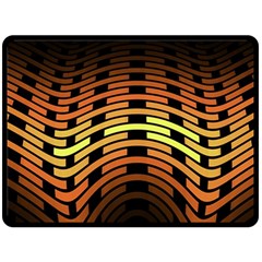 Fractal Orange Texture Waves Fleece Blanket (large)  by Wegoenart