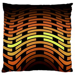 Fractal Orange Texture Waves Large Flano Cushion Case (one Side) by Wegoenart