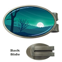 Landscape Wallpaper Background Money Clips (oval)  by Wegoenart