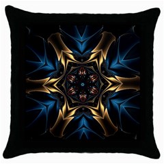 Pattern Texture Copper Teal Design Throw Pillow Case (black) by Wegoenart