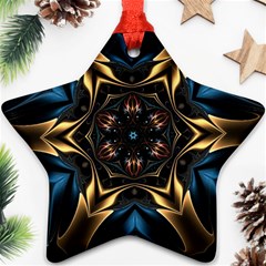 Pattern Texture Copper Teal Design Star Ornament (two Sides) by Wegoenart