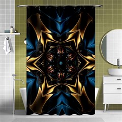 Pattern Texture Copper Teal Design Shower Curtain 48  X 72  (small)  by Wegoenart