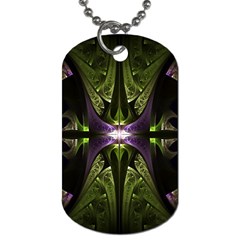 Fractal Green Tin Pattern Texture Dog Tag (two Sides) by Wegoenart