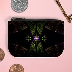 Fractal Green Tin Pattern Texture Mini Coin Purse by Wegoenart