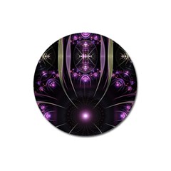 Fractal Purple Elements Violet Magnet 3  (round) by Wegoenart