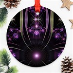 Fractal Purple Elements Violet Round Ornament (Two Sides) Front