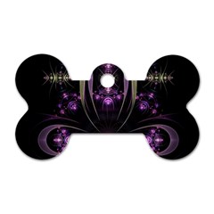 Fractal Purple Elements Violet Dog Tag Bone (one Side) by Wegoenart