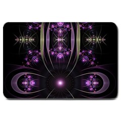 Fractal Purple Elements Violet Large Doormat  by Wegoenart