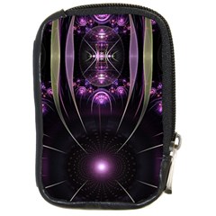 Fractal Purple Elements Violet Compact Camera Leather Case by Wegoenart