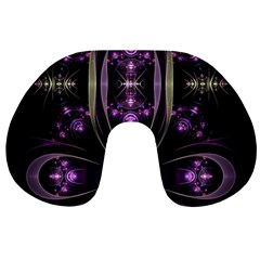 Fractal Purple Elements Violet Travel Neck Pillows by Wegoenart