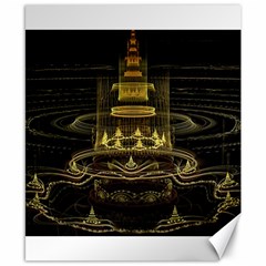 Fractal City Geometry Lights Night Canvas 8  X 10  by Wegoenart