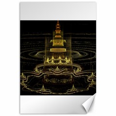 Fractal City Geometry Lights Night Canvas 12  X 18  by Wegoenart