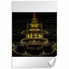 Fractal City Geometry Lights Night Canvas 20  X 30  by Wegoenart