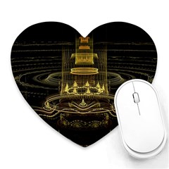 Fractal City Geometry Lights Night Heart Mousepads by Wegoenart