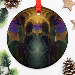 Fractal Colorful Pattern Design Ornament (round) by Wegoenart