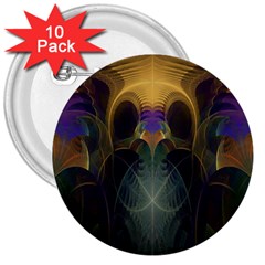 Fractal Colorful Pattern Design 3  Buttons (10 Pack) 