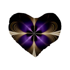 Fractal Glow Flowing Fantasy Standard 16  Premium Heart Shape Cushions by Wegoenart