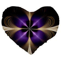 Fractal Glow Flowing Fantasy Large 19  Premium Heart Shape Cushions by Wegoenart