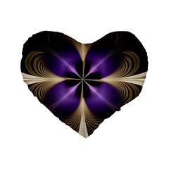 Fractal Glow Flowing Fantasy Standard 16  Premium Flano Heart Shape Cushions by Wegoenart