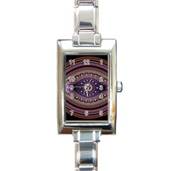 Fractal Pink Eye Fantasy Pattern Rectangle Italian Charm Watch by Wegoenart