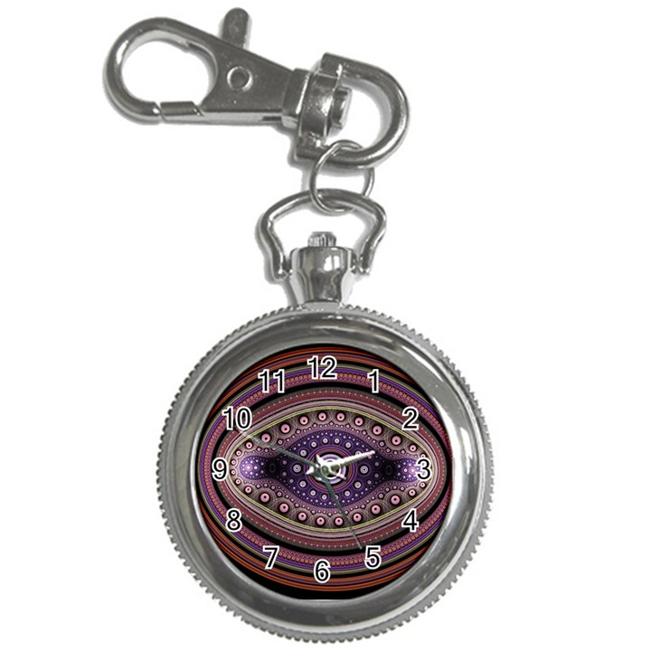 Fractal Pink Eye Fantasy Pattern Key Chain Watches