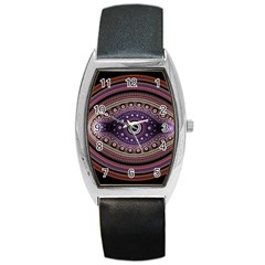 Fractal Pink Eye Fantasy Pattern Barrel Style Metal Watch by Wegoenart