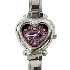 Fractal Pink Eye Fantasy Pattern Heart Italian Charm Watch by Wegoenart