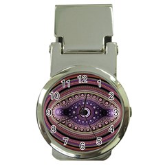 Fractal Pink Eye Fantasy Pattern Money Clip Watches by Wegoenart